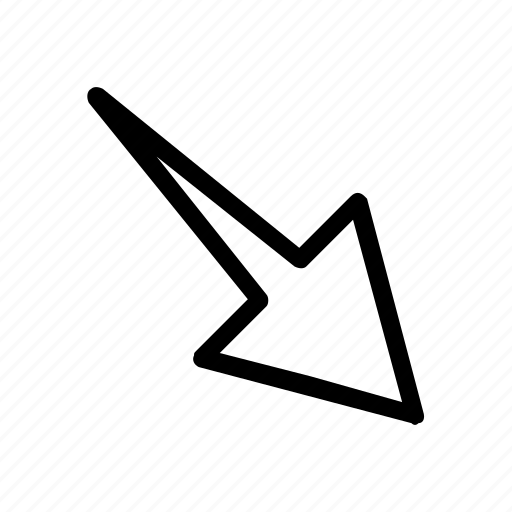 Arrow, arrows, down, outline, right icon - Download on Iconfinder