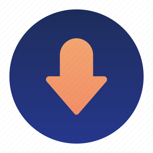 Arrow, circle, down, move, pointer icon - Download on Iconfinder