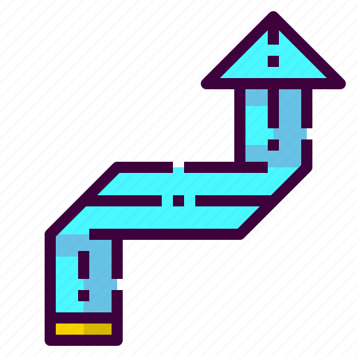 Arrow, direction, sign, zigzag, route icon - Download on Iconfinder