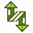 arrow, zigzag, route, sign, direction