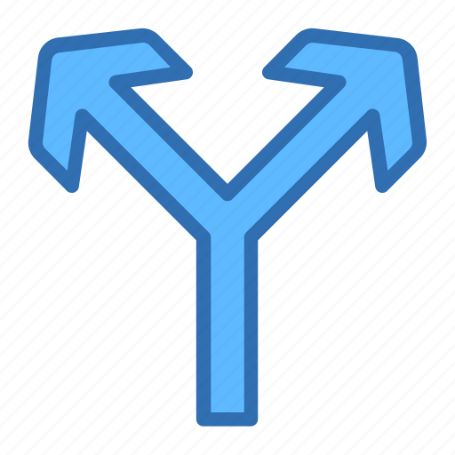 Direction, arrows, fork, road, up icon - Download on Iconfinder
