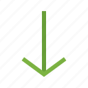 arrow, direction, down, indication, internet, navigation, sign