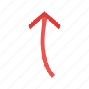 arrow, design, direction, pointer, round, sign, up