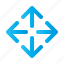 arrow, blue, expand, maximize 