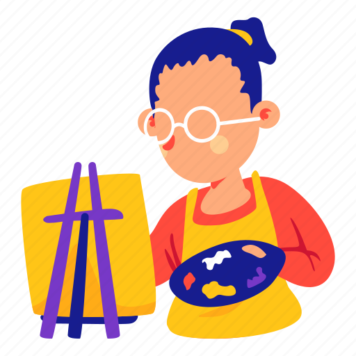 Man, painting, paint, art, stickers, sticker illustration - Download on Iconfinder
