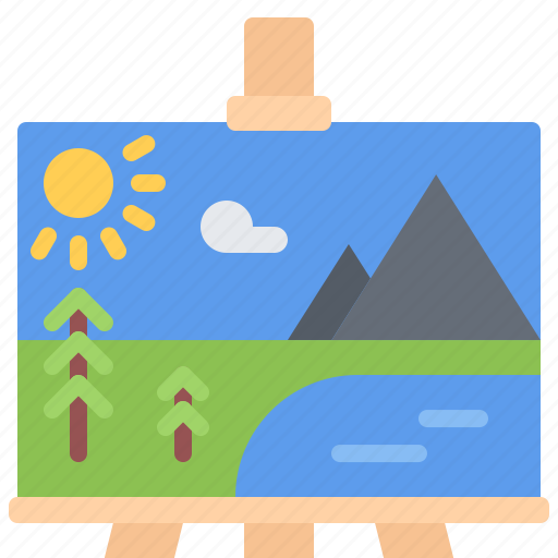 Easel, picture, landscape, canvas, art, artist, drawing icon - Download on Iconfinder
