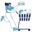 payment, trolley, vegetables, card, transaction, shopping, groceries, grocery, supermarket 