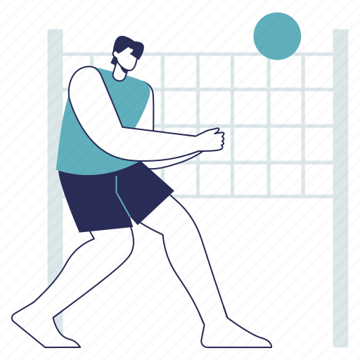 Volley, beach volleyball, volleyball, play, sport, summer, beach illustration - Download on Iconfinder