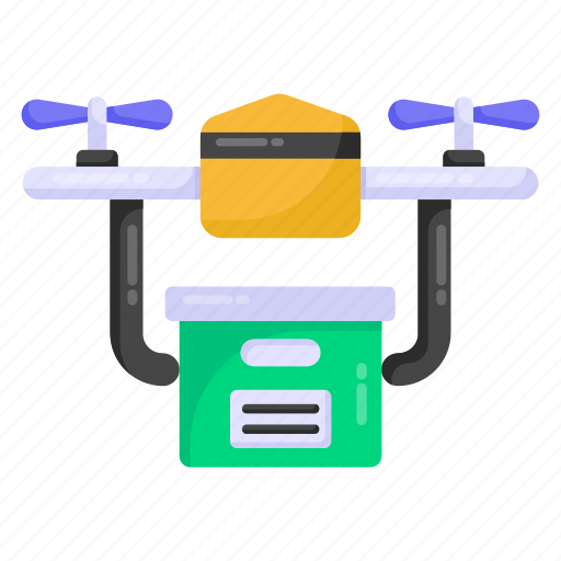 Drone delivery, drone, quadcopter, air drone, quad delivery icon - Download on Iconfinder