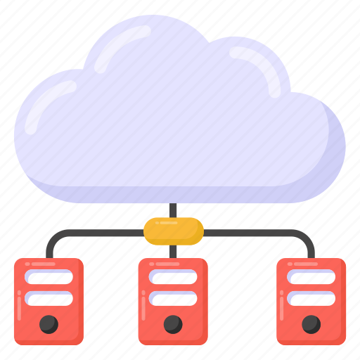 Cloud computing, cloud network, cloud hosting, cloud data servers, shared server icon - Download on Iconfinder