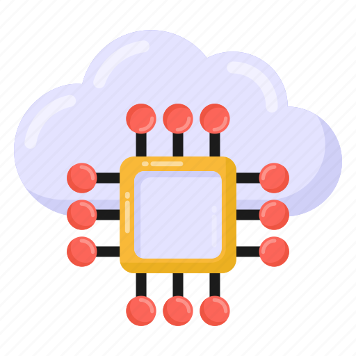 Cloud microchip, cloud processor, cloud hardware, cloud technology, cloud chip icon - Download on Iconfinder