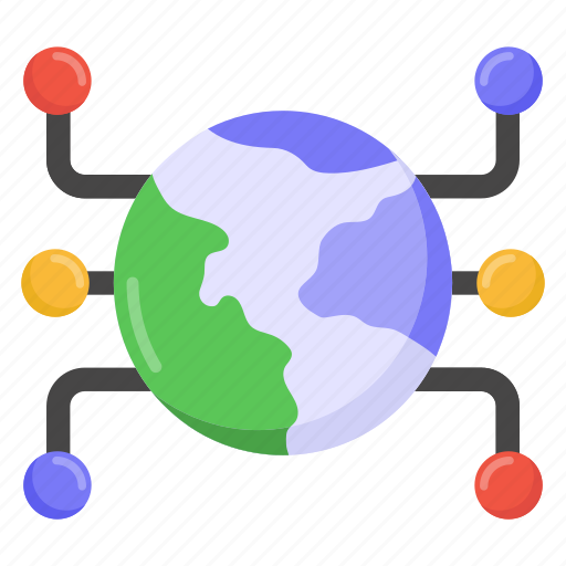 Global connections, global networking, global technology, cyberspace, network technology icon - Download on Iconfinder