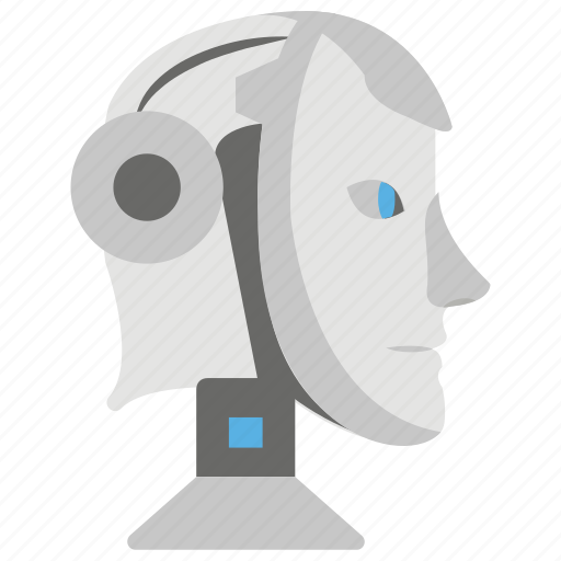 Artificial intelligence, bionic man, humanoid robot face, mechanical man, robot icon - Download on Iconfinder