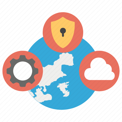 Global network, global protection, global safety cloud, international management, secure network icon - Download on Iconfinder