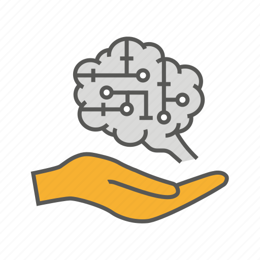 Artificial, intelligence, ai, technology, icon, hand, brain icon - Download on Iconfinder