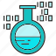binary, chemical, digital, flask, lab, science, tube 