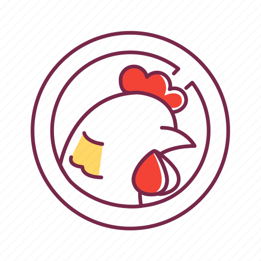 Animal, care, chicken, cruelty free, prohibition, vegetarian icon - Download on Iconfinder
