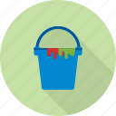 box, bucket, container, cream, paint, plastic