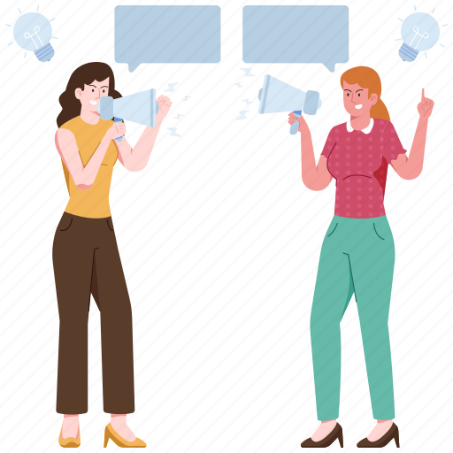 Pros, cons, discussion, meeting, conversation, communication, chat illustration - Download on Iconfinder