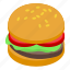 arugula, burger, isometric 