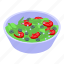 arugula, salad, bowl, isometric 