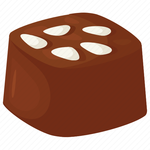 Almond chocolate, chocolate candy, confectionery, molasses chew, sweet food icon - Download on Iconfinder