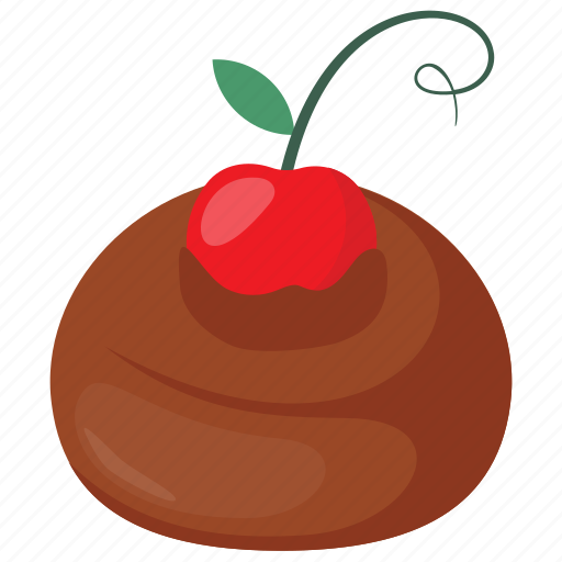 Cherry topping, chocolate, chocolate ganache, melted chocolate, sweet treat icon - Download on Iconfinder