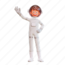 astronaut, waving, pole, hand, gesture, finger, interaction, swipe, communication 