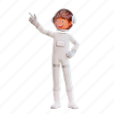 astronaut, pointing, up, spaceman, cute, happy 