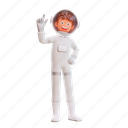 astronaut, pointing, up, direction, sign, spaceman, cute, happy 