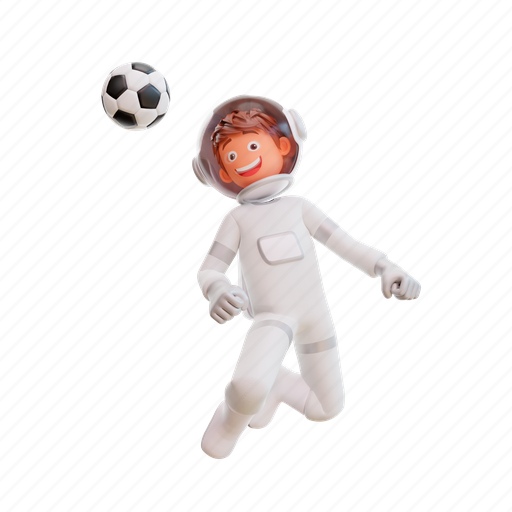 Astronaut, soccer, football, sport, ball, play, sports 3D illustration - Download on Iconfinder