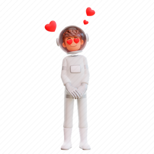Astronaut, love, valentine, heart, romance, romantic, valentines 3D illustration - Download on Iconfinder
