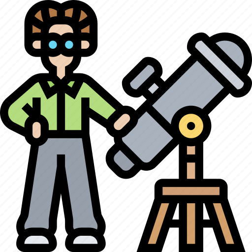 Astronomer, telescope, stargazing, scientist, discovery icon - Download on Iconfinder