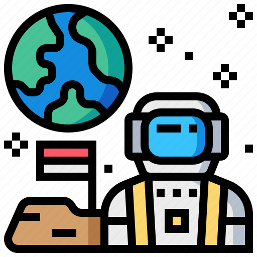 Astronaut, earth, flag, space, travel icon - Download on Iconfinder