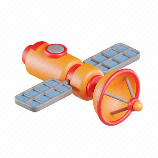Satellite, technology, signal, communication, antenna, space 3D illustration - Download on Iconfinder