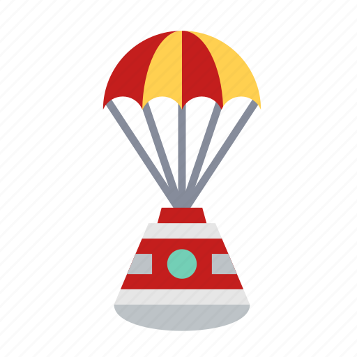Space, astronomy, airdrop, capsule, space supply, parachute, spacecraft icon - Download on Iconfinder