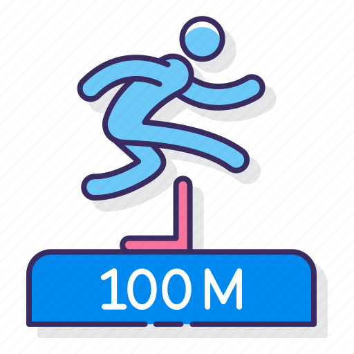 100m, athletics, hurdles, run icon - Download on Iconfinder