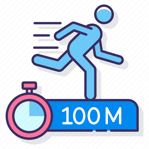 100m, fast, run, sprint icon - Download on Iconfinder