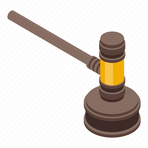 Auction, gavel, isometric icon - Download on Iconfinder