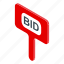 auction, bid, isometric 