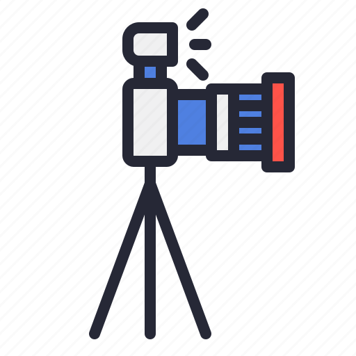 Camera, dslr, flash, lens, photo, photography, tripod icon - Download on Iconfinder