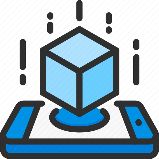 Augmented, cube, hologram, mobile, phone, reality, virtual icon - Download on Iconfinder
