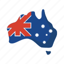 australia, colorful, continent, flag, landmark, map, object