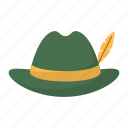 tyrolean hat, cap, bavarian hat, alpine hat, head wear, leaf