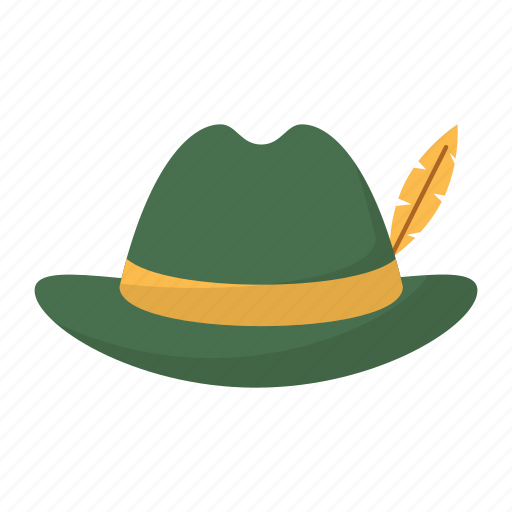 Tyrolean hat, cap, bavarian hat, alpine hat, head wear, leaf icon - Download on Iconfinder