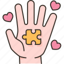 puzzle, hands, support, autism, awareness