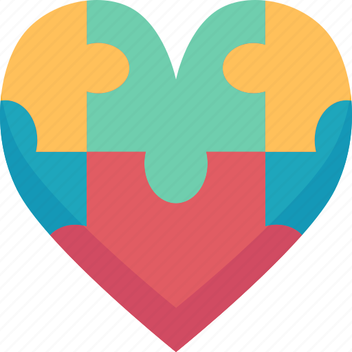Autism, mind, puzzle, heart, awareness icon - Download on Iconfinder