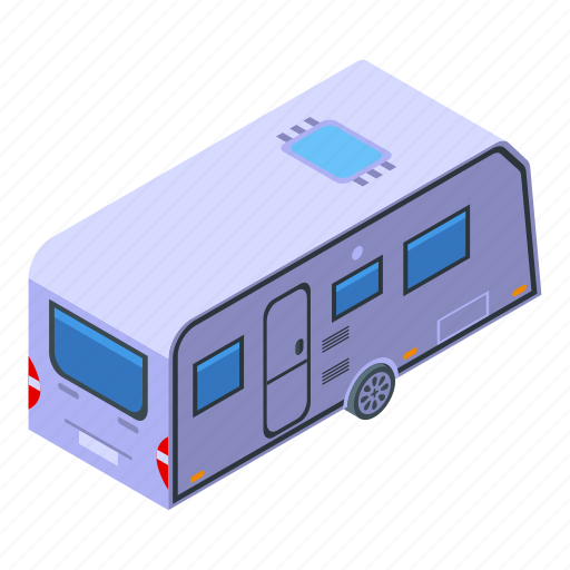Modern, camp, trailer, isometric icon - Download on Iconfinder