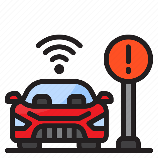 Warning, autonomous, sign, vehicle, safety icon - Download on Iconfinder