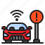 warning, autonomous, sign, vehicle, safety 